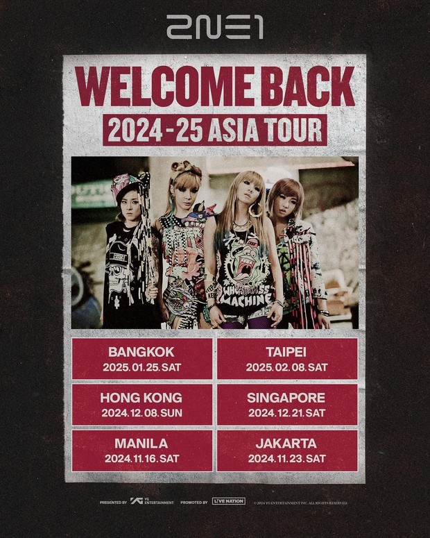 Poster Asia Tour 2NE1 'Welcome Back'