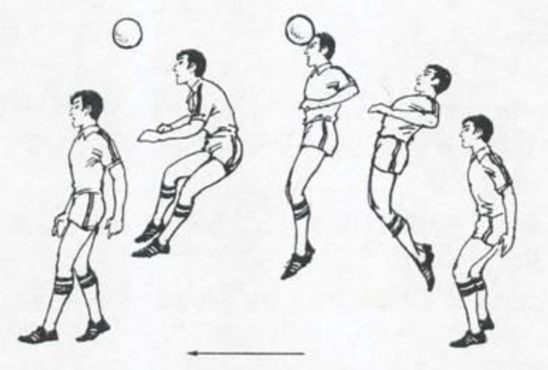 Teknik dasar menyundul bola atau heading.