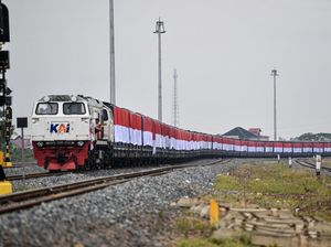 264 Merah Putih Terpasang di 33 Gerbong Kereta, Pecahkan Rekor MURI
