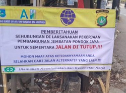 Ada Proyek Jembatan, Jalan Pondok Karya Tangsel Ditutup 60 Hari