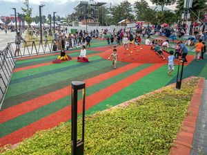 Potret Keramaian RTH Vatulemo Palu yang Dibuka Kembali