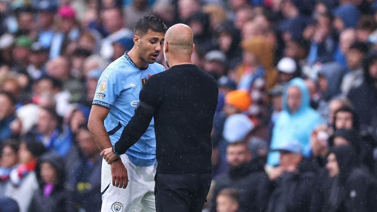 Rodri dipastikan absen hingga akhir musim (Getty Images/Robbie Jay Barratt - AMA)