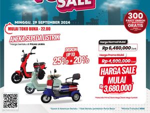 Aneka Sepeda Listrik Diskon Hingga 45% di Transmart Full Day Sale