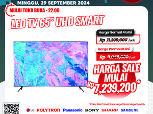 Smart TV UHD 65 inch Diskon Gede di Transmart Full Day Sale