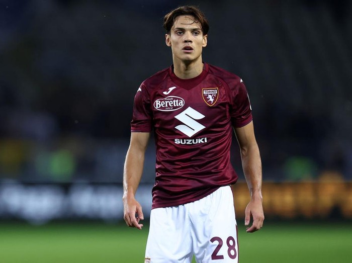 STADIO GRANDE TORINO, TORINO, ITALY - 2024/09/24: Samuele Ricci of Torino Fc looks on during the Coppa Italia football match between Torino FC and Empoli Fc. Empoli Fc wins 2-1 over Torino Fc. (Photo by Marco Canoniero/LightRocket via Getty Images)