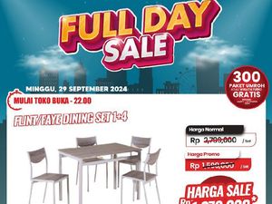 Satu Set Meja Makan Diskon Rp 1 Jutaan di Transmart Full Day Sale!