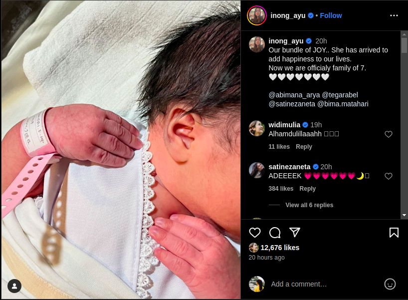 Anak Abimana Arya dan Inong Ayu
