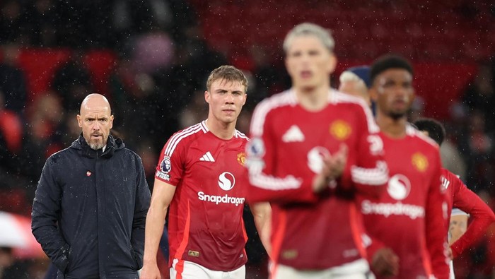 MANCHESTER, ENGLAND - SEPTEMBER 29:Erik ten Hag Manager / Head Coach of Manchester United after the Premier League match between Manchester United FC and Tottenham Hotspur FC at Old Trafford on September 29, 2024 in Manchester, England. (Photo by Catherine Ivill - AMA/Getty Images)