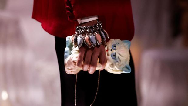 A model presents a creation by designer Alessandro Michele as part of his Spring/Summer 2025 Women's ready-to-wear collection show for fashion house Valentino during Paris Fashion Week in Paris, France, September 29, 2024. REUTERS/Johanna Geron