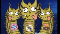Ini gambaran klasemen Liga Champions di papan tengah. Ada tiga raksasa Eropa Bayern Munich, Barcelona, dan Real Madrid. Foto: dok. Internet/X (Twitter)