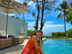 Senyum Manis Pevita Pearce Liburan di Ko Samui