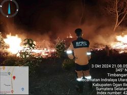 Api Lalap Lahan Seluas 0,5 Hektare Dekat Unsri-Jalintim di Ogan Ilir