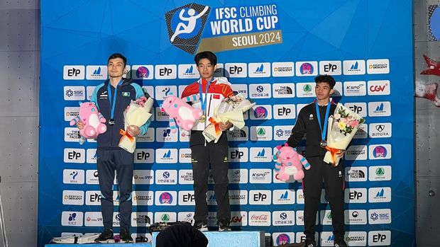 Kiromal Katibin raih medali perunggu di IFSC Climbing World Cup Seoul 2024 atau Piala Dunia Panjat Tebing 2024 di Seoul, Korea Selatan, Jumat (4/10).