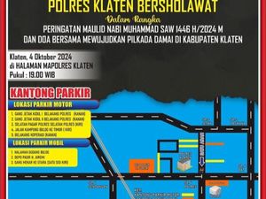 Polres Klaten Gelar Doa Bersama Pilkada Damai Malam Ini, Catat Lokasi Parkirnya Polres Klaten Gelar Doa Bersama Pilkada Damai Malam Ini, Catat Lokasi Parkirnya