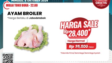 Murah Nih! Ayam Broiler di Transmart Full Day Sale Cuma Rp 28.400/Ekor