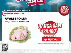 Murah Nih! Ayam Broiler di Transmart Full Day Sale Cuma Rp 28.400/Ekor Murah Nih! Ayam Broiler di Transmart Full Day Sale Cuma Rp 28.400/Ekor