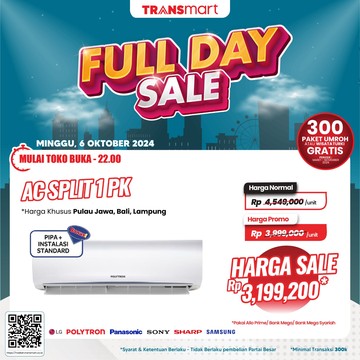 Beli AC di Transmart Full Day Sale Ada Potongan Rp 1 Jutaan