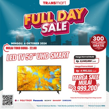 Jumbo! Diskon Beli Smart TV di Transmart Full Sale Sampai Rp 2 Jutaan