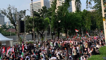 Massa Aksi Palestina Long March ke Kedubes AS, Tuntut Keadilan untuk Al-Aqsa