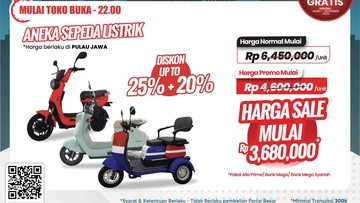 Beli Sepeda Listrik di Transmart Full Day Sale Bisa Dapat Diskon Gede