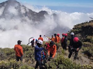 Tim SAR Perpanjang Waktu Pencarian Pendaki Jakarta Jatuh di Gunung Rinjani