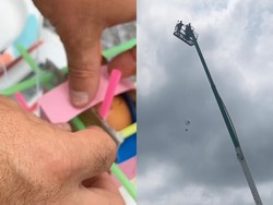 Baru! Rekor Terbangkan Telur Segar dari Ketinggian 25 Meter Tanpa Pecah