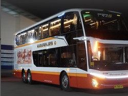 Mewah! Bus Double Decker Baru PO Harapan Jaya dengan Bodi Adiputro Jetbus5 SDD
