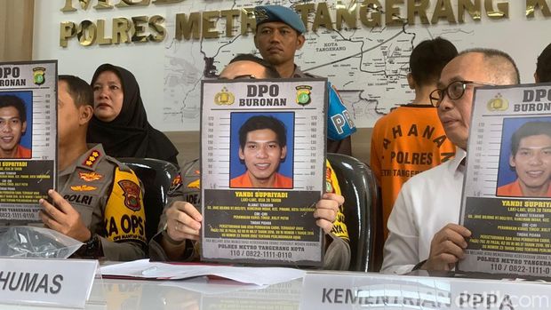 Polisi merilis wajah Yandi Supriyadi (28), DPO kasus pencabulan anak di panti asuhan Yayasan Darussalam An'Nur, Kunciran Indah, Kota Tangerang.