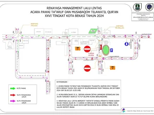 Ada Pawai Taaruf dan MTQ, Lalin Jalan Sersan Aswan Bekasi Dialihkan Ada Pawai Taaruf dan MTQ, Lalin Jalan Sersan Aswan Bekasi Dialihkan