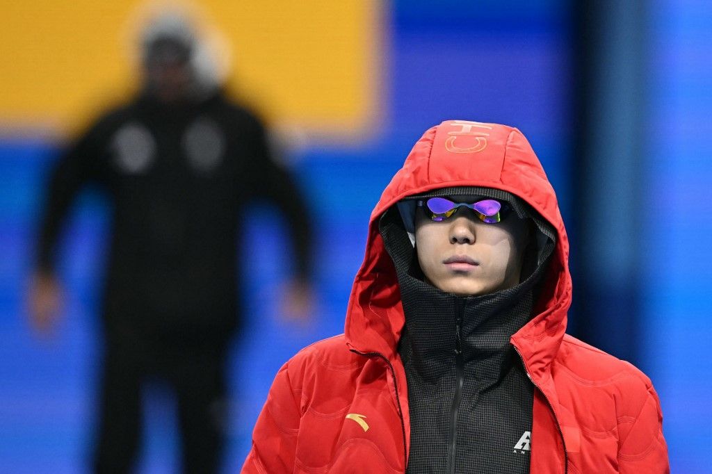 Atlet China Qin Haiyang di Olimpiade 2024 di Paris.