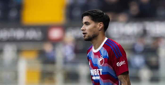 KILMARNOCK, SCOTLAND - AUGUST 29: Copenhagens Kevin Diks during a UEFA Conference League playoff second leg match between Kilmarnock and FC Copenhagen at Rugby Park, on August 29, 2024, in Kilmarnock, Scotland. (Photo by Craig Foy/SNS Group via Getty Images)