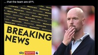 Breaking news MU dan Erik ten Hag mencapai kesepakatan. Bukan untuk berpisah, tapi sepakat bahwa performa MU kini buruk banget. Foto: dok. Internet/X (Twitter)