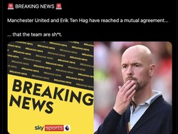 Breaking news MU dan Erik ten Hag mencapai kesepakatan. Bukan untuk berpisah, tapi sepakat bahwa performa MU kini buruk banget. Foto: dok. Internet/X (Twitter)