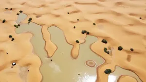 Danau di Gurun Sahara Terisi Banjir Akibat Curah Hujan Ekstrem