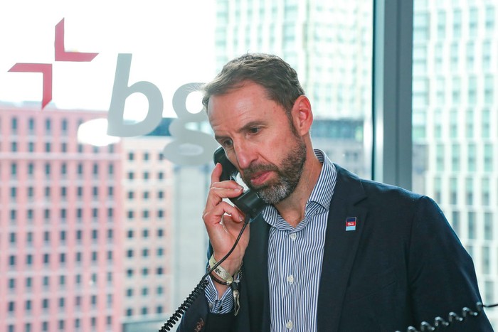 LONDON, ENGLAND - SEPTEMBER 11: Gareth Southgate attends the BGC Group Charity Day on behalf of Help For Heroes, raising millions for good causes in memory of BGCs colleagues lost on 9/11, on September 11, 2024 in London, England. (Photo by Dave Benett/Getty Images for BGC Group)