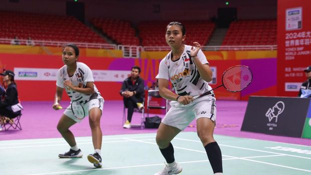 Isyana Syahira Meida/Rinjani Kwinara Nastine di Kejuaraan Dunia Junior 2024. (Arsip PBSI)