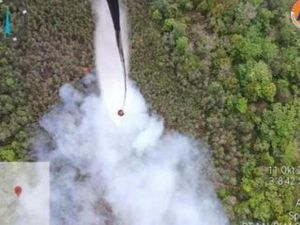 Fokus Pemadaman Karhutla di OKI, 6 Helikopter Water Bombing Tulung Selapan