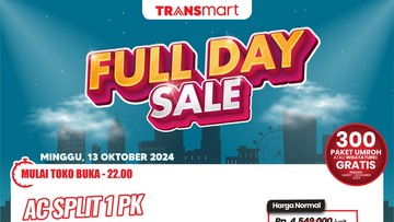 AC Split 1 PK Diskon Rp 1,3 Juta! Besok Merapat ke Transmart Full Day Sale