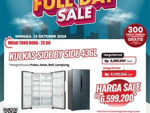 Beli Kulkas Jumbo Hemat Rp 2 Jutaan di Transmart Full Day Sale!