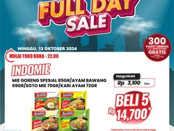 Mi Instan Harga Miring di Transmart Full Day Sale, 5 Bungkus Rp 14.700