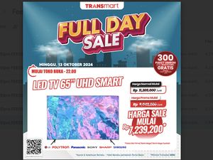 Diskon Jumbo Smart TV UHD 65 inch di Transmart Full Day Sale