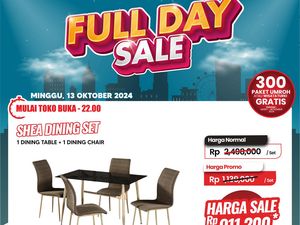 Satu Set Meja Makan Diskon Rp 1 Jutaan di Transmart Full Day Sale! Satu Set Meja Makan Diskon Rp 1 Jutaan di Transmart Full Day Sale!