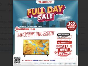 Beli Smart TV Diskon Besar di Transmart Full Day Sale, Merapat!