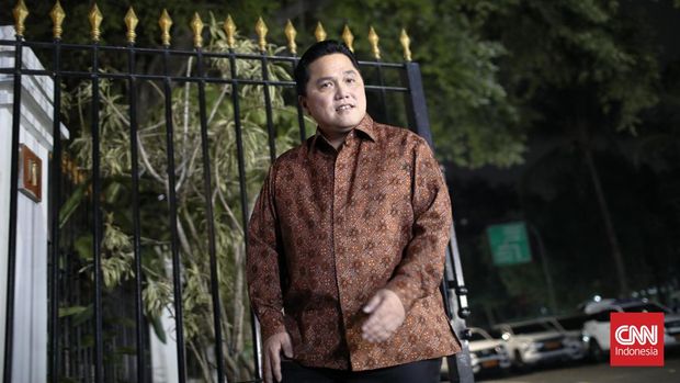 Erick Thohir yang diperkirakan bakal mengisi kabinet Prabowo-Gibran tiba di Kertanegara, Senin (14/10/2024).