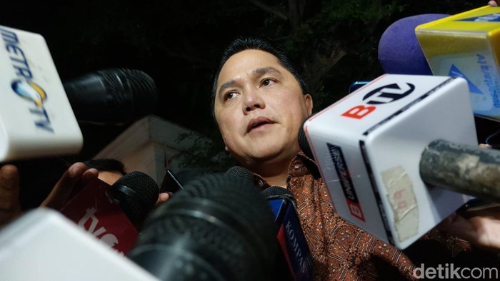 Menteri BUMN Erick Thohir usai dipanggil Prabowo Subianto