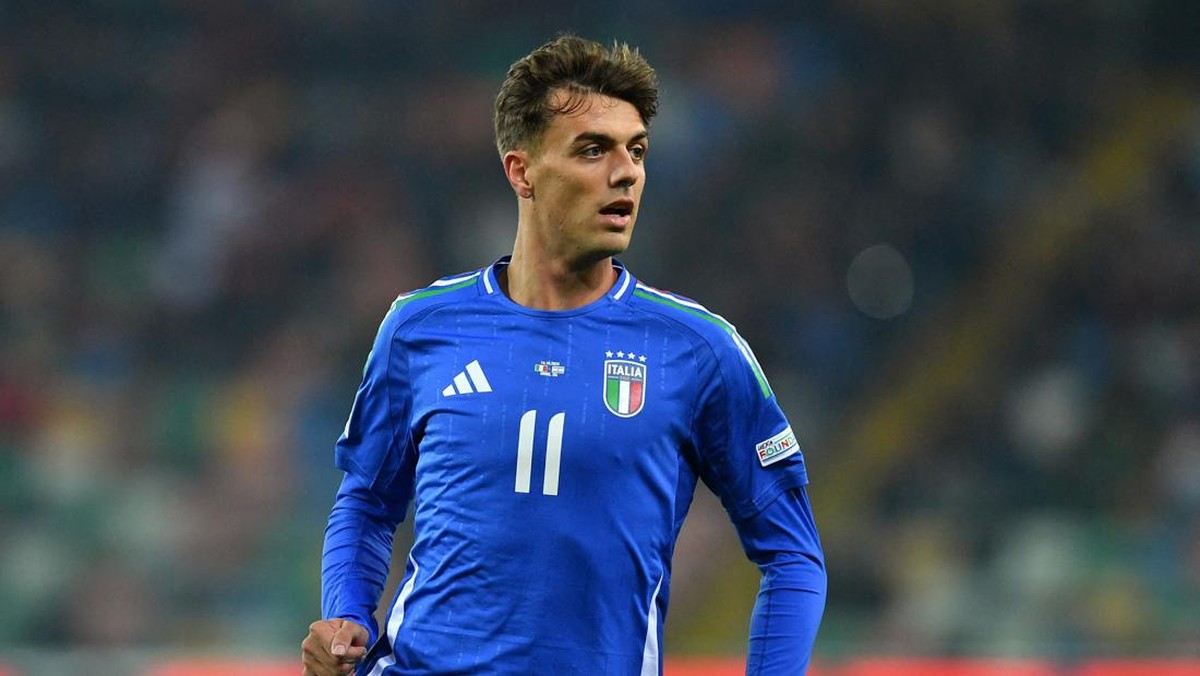 Daniel Maldini senang bisa debut bareng Timnas Italia (REUTERS/Jennifer Lorenzini)
