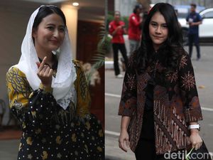 Gaya Dyah Roro-Isyana Saat Temui Prabowo