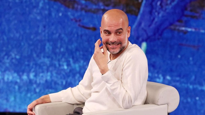 MILAN, ITALY - OCTOBER 13: Pep Guardiola attends the 
