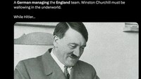Kalau Churchill dibilang ngamuk lihat Tuchel, lawan politiknya di Perang Dunia II yakni Adolf Hitler justru senang melihatnya. (Foto: Twitter)