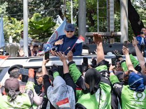 Ratusan Driver Gojek Beri Dukungan kepada Prabowo-Gibran